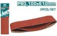 TAC750802 - "ТОТАL" Набор шлифовальных лент для ленточношлифовальной машины 100х600мм, P80, 2шт.
