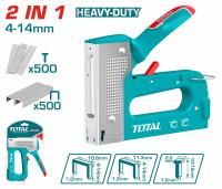 THT31148 - "ТОТАL" Сверхмощный степлер 2в1 скобы тип: 140 от 6-14мм, гвозди от 10-14мм