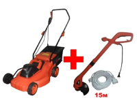  Электрическая газонокосилка 2200 w Ø 420 mm + подарок 15м кабель 51018