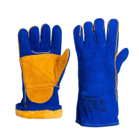 Краги спилковые пятипалые утепленные