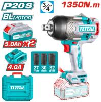 TIWLI20135 - "ТОТАL" Аккумуляторный Li-Ion гайковёрт 20V, 1350 N.m