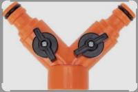 Разветвитель регулируемый 2-х канальный со штуцерами Вихрь, шт		