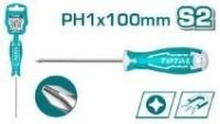 THT26PH1100 - "ТОТАL" Отвёртка S2, PH1, Ø5,0mm, длинна 100mm.