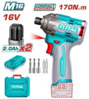 TIRLI16178 - "ТОТАL" Аккумуляторный импульсный Li-ion шуруповёрт 170Nm, 16V.