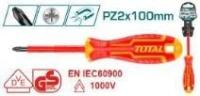 THTISPZ2100 - "ТОТАL" отвёртка диэлектрическая PZ2x100 1000v