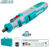 TMGLI0801 - "ТОТАL" Аккумуляторный гравёр 8V, 5000-28000 об/мин.