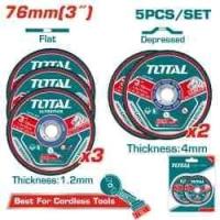 TAC303768 - "TOTAL" Набор мини отрезных и шлифовальных дисков 76мм, 5шт.