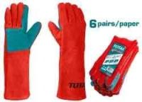 TSP15161 - "ТОТАL" Перчатки сварочные 40см красный цвет