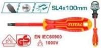 THTIS4100 - "ТОТАL" отвёртка диэлектрическая SL4.0x100 1000v