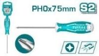 THT26PH0075 - "ТОТАL" Отвёртка INDUSTRIAL PH0, 75мм.