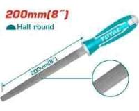 THT91286 - "ТОТАL" Напильник полукруглый 200мм, сталь T12.