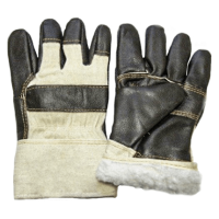 Утепленные комбинированные перчатки (кожаные)