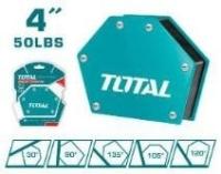 "TAMWH50046 - ""ТОТАL""  Магнитный сварочный держатель 22.68кг, Углы: 30 °, 45 °, 60 °, 75 °, 90 °, 105 °, 120 °, 135 °, 150 °."