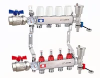 Коллектор AOSKER c расходомерами нержавейка 1" х 3/4 - 3 вых. Комплект 