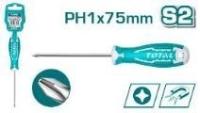 THT26PH1075 - "ТОТАL" Отвёртка INDUSTRIAL PH1, 75мм.